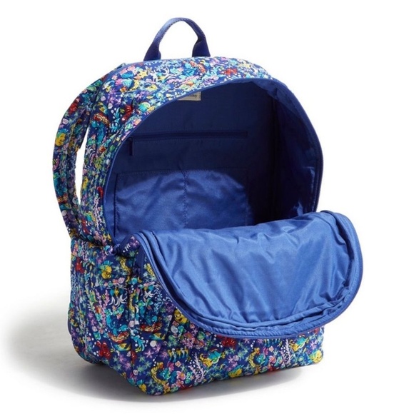 New Vera Bradley Disney Backpack Ariel Floral Deep Ultramarine Little Mermaid - Picture 5 of 7